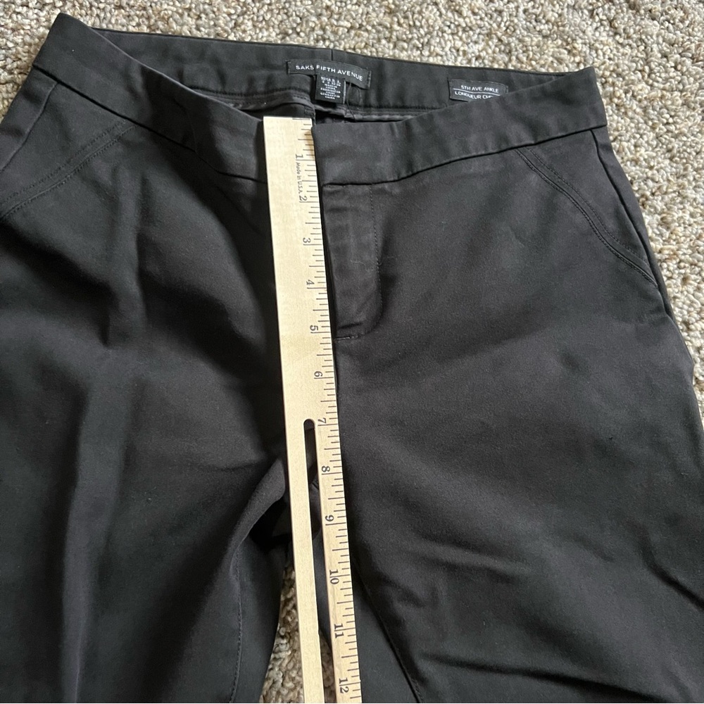Saks fifth Avenue pants womens 2 black ankle skinny slacks capsule wardrobe - Picture 12 of 13